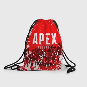 Рюкзак-мешок 3D с принтом APEX LEGENDS в Екатеринбурге, 100% полиэстер | плотность ткани — 200 г/м2, размер — 35 х 45 см; лямки — толстые шнурки, застежка на шнуровке, без карманов и подкладки | apex | apex legends | апекс легенда | апекс легендс | апекс легендс игра. | легендс игра