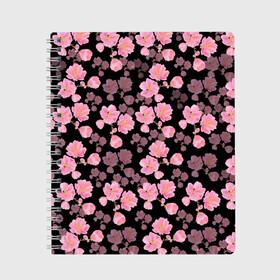 Тетрадь с принтом Цветок сакуры в Екатеринбурге, 100% бумага | 48 листов, плотность листов — 60 г/м2, плотность картонной обложки — 250 г/м2. Листы скреплены сбоку удобной пружинной спиралью. Уголки страниц и обложки скругленные. Цвет линий — светло-серый
 | весна | модная | сакура | цветок сакуры | цветок японии | японская вишня