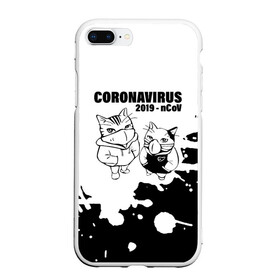 Чехол для iPhone 7Plus/8 Plus матовый с принтом Coronavirus 2019 - nCoV в Екатеринбурге, Силикон | Область печати: задняя сторона чехла, без боковых панелей | 2019   ncov | coronavirus | covid | covid 19 | ncov | virus | арт | биологическая опасность | болезнь | вирус | знак | карантин | киса | корона | коронавирус | короновирус | кот | коты | котэ | кошка | мем | мой ру | пандемия