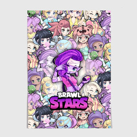 Постер с принтом BrawlStars Girls (Oko) в Екатеринбурге, 100% бумага
 | бумага, плотность 150 мг. Матовая, но за счет высокого коэффициента гладкости имеет небольшой блеск и дает на свету блики, но в отличии от глянцевой бумаги не покрыта лаком | 8 | bit | brawl | brawlstars | bs | emz | girls | oko | stars | virus | бит | бравл | бравлеры | бравлстарс | бравлы | браво | бровл | броул | броулбол | бс | вирус | герои | девочки | емз | емс | игра | мультик | мумия | образ | око | пер