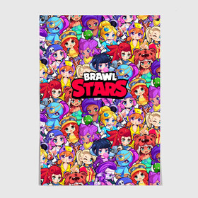 Постер с принтом BrawlStars Girls (Oko) в Екатеринбурге, 100% бумага
 | бумага, плотность 150 мг. Матовая, но за счет высокого коэффициента гладкости имеет небольшой блеск и дает на свету блики, но в отличии от глянцевой бумаги не покрыта лаком | 8 | bit | brawl | brawlstars | bs | girls | oko | stars | virus | бит | бравл | бравлеры | бравлстарс | бравлы | браво | бровл | броул | броулбол | бс | вирус | все | герои | девочки | игра | коллаж | много | мультик | обои | образ | око |