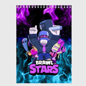 Скетчбук с принтом BRAWL STARS FRANK в Екатеринбурге, 100% бумага
 | 48 листов, плотность листов — 100 г/м2, плотность картонной обложки — 250 г/м2. Листы скреплены сверху удобной пружинной спиралью | Тематика изображения на принте: bibi | brawl stars | brawl stars frank | brawler | emz | frank | биби | бравл старз | бравлер | игры | фрэнк | эмз