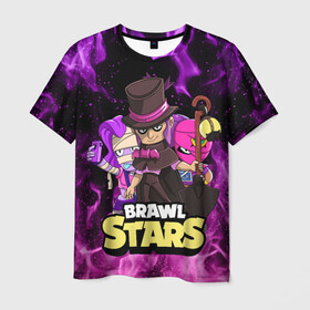 Мужская футболка 3D с принтом BRAWL STARS MORTIS в Екатеринбурге, 100% полиэфир | прямой крой, круглый вырез горловины, длина до линии бедер | brawl stars | brawl stars mortis | brawler | emz | mortis | tara | бравл старз | бравлер | мортис | тара | эмз