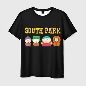 Мужская футболка 3D с принтом South Park. в Екатеринбурге, 100% полиэфир | прямой крой, круглый вырез горловины, длина до линии бедер | Тематика изображения на принте: south park | американская культура | американский мультсериал | колорадо | пародия | саус парк | саут парк | черный юмор | четыре мальчика | шоу | южный парк