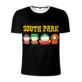 Мужская футболка 3D спортивная с принтом South Park. в Екатеринбурге, 100% полиэстер с улучшенными характеристиками | приталенный силуэт, круглая горловина, широкие плечи, сужается к линии бедра | Тематика изображения на принте: south park | американская культура | американский мультсериал | колорадо | пародия | саус парк | саут парк | черный юмор | четыре мальчика | шоу | южный парк