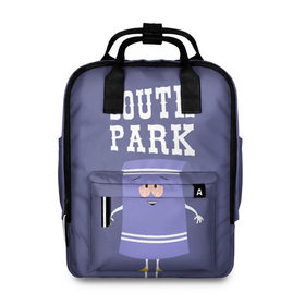 Женский рюкзак 3D с принтом South Park Полотенчико в Екатеринбурге, 100% полиэстер | лямки с регулируемой длиной, сверху ручки, чтобы рюкзак нести как сумку. Основное отделение закрывается на молнию, как и внешний карман. Внутри два дополнительных кармана, один из которых закрывается на молнию. По бокам два дополнительных кармашка, куда поместится маленькая бутылочка
 | south park | баттерс | кайл | кени | кеннет | кенни | мультик | саус парк | стэнли | эрик | южный парк