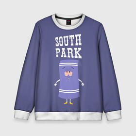 Детский свитшот 3D с принтом South Park Полотенчико в Екатеринбурге, 100% полиэстер | свободная посадка, прямой крой, мягкая тканевая резинка на рукавах и понизу свитшота | south park | баттерс | кайл | кени | кеннет | кенни | мультик | саус парк | стэнли | эрик | южный парк