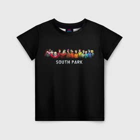 Детская футболка 3D с принтом ЮЖНЫЙ ПАРК в Екатеринбурге, 100% гипоаллергенный полиэфир | прямой крой, круглый вырез горловины, длина до линии бедер, чуть спущенное плечо, ткань немного тянется | kenny | south park | кенни | мультфильмы | саус парк | южный парк