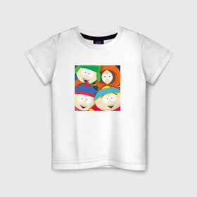 Детская футболка хлопок с принтом South Park в Екатеринбурге, 100% хлопок | круглый вырез горловины, полуприлегающий силуэт, длина до линии бедер | park | south | south park | картман | кени | они убили кени | парк | сволочи | южный | южный парк