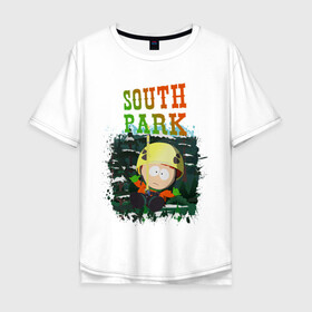 Мужская футболка хлопок Oversize с принтом South Park в Екатеринбурге, 100% хлопок | свободный крой, круглый ворот, “спинка” длиннее передней части | south park | баттерс | кайл | картман | картмен | кени | кеннет | кенни | мультик | саус парк | стэнли | эрик | южный парк