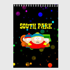 Скетчбук с принтом South Park в Екатеринбурге, 100% бумага
 | 48 листов, плотность листов — 100 г/м2, плотность картонной обложки — 250 г/м2. Листы скреплены сверху удобной пружинной спиралью | Тематика изображения на принте: south park | американская культура | американский мультсериал | колорадо | пародия | саус парк | саут парк | черный юмор | четыре мальчика | шоу | южный парк