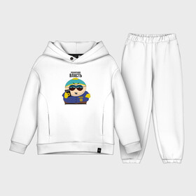 Детский костюм хлопок Oversize с принтом South Park Картман в Екатеринбурге,  |  | cartman | eric cartman | police | policeman | respect my authoritah | south park | коп | полисмен | саус парк | уважай мою власть | эрик картман | южный парк