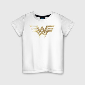 Детская футболка хлопок с принтом Wonder Woman logo в Екатеринбурге, 100% хлопок | круглый вырез горловины, полуприлегающий силуэт, длина до линии бедер | Тематика изображения на принте: 1984 | cheetah | dc comics | diana prince | wonder women | ww84 | антиопа | вандер вумен | галь гадот | гепарда | диана принс | стив тревор | чудо женщина