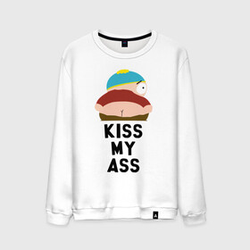 Мужской свитшот хлопок с принтом KISS MY ASS в Екатеринбурге, 100% хлопок |  | cartman | kenny | park | south | southpark | картман | кенни | мульт | мультик | парк | персонаж | персонажи | сериал | южный