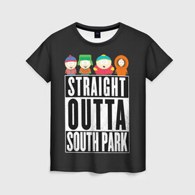 Женская футболка 3D с принтом South Park в Екатеринбурге, 100% полиэфир ( синтетическое хлопкоподобное полотно) | прямой крой, круглый вырез горловины, длина до линии бедер | cartman | kenny | park | south | southpark | картман | кенни | мульт | мультик | парк | персонаж | персонажи | сериал | южный