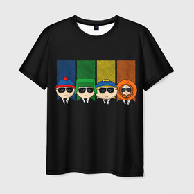 Мужская футболка 3D с принтом South Park в Екатеринбурге, 100% полиэфир | прямой крой, круглый вырез горловины, длина до линии бедер | cartman | kenny | park | south | southpark | картман | кенни | мульт | мультик | парк | персонаж | персонажи | сериал | южный