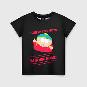 Детская футболка 3D с принтом Cartman в Екатеринбурге, 100% гипоаллергенный полиэфир | прямой крой, круглый вырез горловины, длина до линии бедер, чуть спущенное плечо, ткань немного тянется | cartman | kenny | park | south | southpark | картман | кенни | мульт | мультик | парк | персонаж | персонажи | сериал | южный