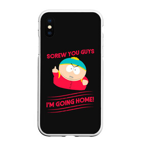 Чехол для iPhone XS Max матовый с принтом Cartman в Екатеринбурге, Силикон | Область печати: задняя сторона чехла, без боковых панелей | Тематика изображения на принте: cartman | kenny | park | south | southpark | картман | кенни | мульт | мультик | парк | персонаж | персонажи | сериал | южный