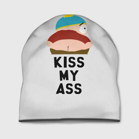 Шапка 3D с принтом Kiss My Ass в Екатеринбурге, 100% полиэстер | универсальный размер, печать по всей поверхности изделия | cartman | kenny | park | south | southpark | картман | кенни | мульт | мультик | парк | персонаж | персонажи | сериал | южный
