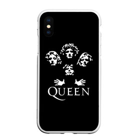 Чехол для iPhone XS Max матовый с принтом QUEEN (НА СПИНЕ) в Екатеринбурге, Силикон | Область печати: задняя сторона чехла, без боковых панелей | queen | rock | we will rock you | брайан мэи | группа queen | группа квин | джон дикон | квин | королева | король | роджер тейлор | рок | фредди меркьюри