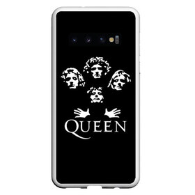 Чехол для Samsung Galaxy S10 с принтом QUEEN (НА СПИНЕ) в Екатеринбурге, Силикон | Область печати: задняя сторона чехла, без боковых панелей | Тематика изображения на принте: queen | rock | we will rock you | брайан мэи | группа queen | группа квин | джон дикон | квин | королева | король | роджер тейлор | рок | фредди меркьюри