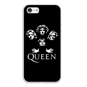 Чехол для iPhone 5/5S матовый с принтом QUEEN (НА СПИНЕ) в Екатеринбурге, Силикон | Область печати: задняя сторона чехла, без боковых панелей | Тематика изображения на принте: queen | rock | we will rock you | брайан мэи | группа queen | группа квин | джон дикон | квин | королева | король | роджер тейлор | рок | фредди меркьюри