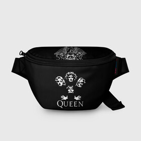 Поясная сумка 3D с принтом QUEEN (НА СПИНЕ) в Екатеринбурге, 100% полиэстер | плотная ткань, ремень с регулируемой длиной, внутри несколько карманов для мелочей, основное отделение и карман с обратной стороны сумки застегиваются на молнию | Тематика изображения на принте: queen | rock | we will rock you | брайан мэи | группа queen | группа квин | джон дикон | квин | королева | король | роджер тейлор | рок | фредди меркьюри