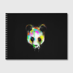 Альбом для рисования с принтом Панда в краске в Екатеринбурге, 100% бумага
 | матовая бумага, плотность 200 мг. | panda | животные | краска | медведь | милая | няшная | панда | прикольная | смешно | юмор