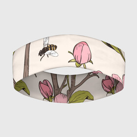 Повязка на голову 3D с принтом САКУРА | SAKURA в Екатеринбурге,  |  | animals | bees | chery | flowers | insects | japan | sakura | вишня | животные | насекомые | пчелы | растения | сакура | цветы | цветы сакуры | япония