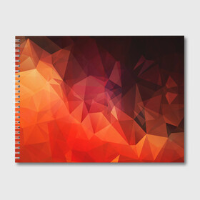 Альбом для рисования с принтом Polygon(orange) в Екатеринбурге, 100% бумага
 | матовая бумага, плотность 200 мг. | Тематика изображения на принте: 