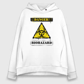 Женское худи Oversize хлопок с принтом Biohazard в Екатеринбурге, френч-терри — 70% хлопок, 30% полиэстер. Мягкий теплый начес внутри —100% хлопок | боковые карманы, эластичные манжеты и нижняя кромка, капюшон на магнитной кнопке | bio | biohazard | coronavirus | covid 19 | covid2019 | danger | epidemic | epidemy | hazard | pandemic | virus | биозаражение | вирус | заражение | коронавирус | опасность | пандемия | эпидемия