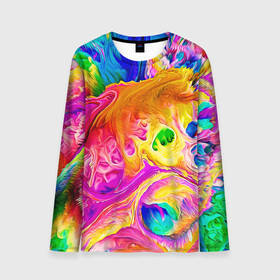 Мужской лонгслив 3D с принтом TIE DYE в Екатеринбурге, 100% полиэстер | длинные рукава, круглый вырез горловины, полуприлегающий силуэт | Тематика изображения на принте: abstraction | geometry | hexagon | neon | paints | stripes | texture | tie dye | triangle | абстракция | брызги | геометрия | краски | неон | неоновый | соты | тай дай | текстура