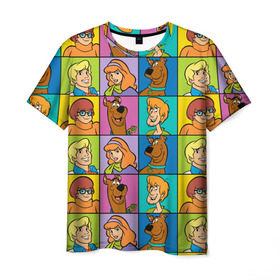 Мужская футболка 3D с принтом Scooby-Doo Сharacters в Екатеринбурге, 100% полиэфир | прямой крой, круглый вырез горловины, длина до линии бедер | fred jones | scooby doo | vdosadir | velma dinkle | велма динкли | дафна блейк | скуберт фон дуенхеймер | скуби ду | уильям ханна | фред джонс