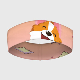 Повязка на голову 3D с принтом Милый корги в Екатеринбурге,  |  | corgi | корги | маленькая собачка | милый | милый корги | рыжая | рыжая собачка | собака | собачка | такси