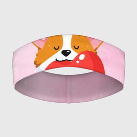 Повязка на голову 3D с принтом Милый корги в Екатеринбурге,  |  | corgi | корги | маленькая собачка | милый | милый корги | рыжая | рыжая собачка | собака | собачка | такси