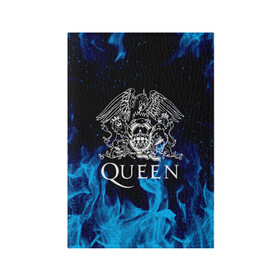 Обложка для паспорта матовая кожа с принтом QUEEN  в Екатеринбурге, натуральная матовая кожа | размер 19,3 х 13,7 см; прозрачные пластиковые крепления | queen | rock | we will rock you | брайан мэи | группа queen | группа квин | джон дикон | квин | королева | король | роджер тейлор | рок | фредди меркьюри