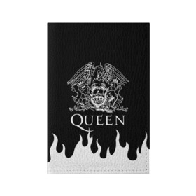 Обложка для паспорта матовая кожа с принтом QUEEN  в Екатеринбурге, натуральная матовая кожа | размер 19,3 х 13,7 см; прозрачные пластиковые крепления | queen | rock | we will rock you | брайан мэи | группа queen | группа квин | джон дикон | квин | королева | король | роджер тейлор | рок | фредди меркьюри
