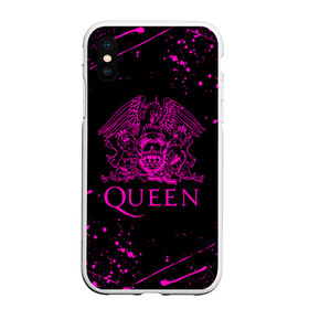 Чехол для iPhone XS Max матовый с принтом QUEEN в Екатеринбурге, Силикон | Область печати: задняя сторона чехла, без боковых панелей | Тематика изображения на принте: queen | rock | we will rock you | брайан мэи | группа queen | группа квин | джон дикон | квин | королева | король | роджер тейлор | рок | фредди меркьюри