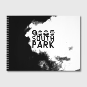 Альбом для рисования с принтом South Park в Екатеринбурге, 100% бумага
 | матовая бумага, плотность 200 мг. | Тематика изображения на принте: south park | sp | батерс | баттерс | гарисон | енот | кайл  брофловски | картман | кеннет | кенни | маки | макки | маккормик | марш | мистер | мистереон | мультфильм | полотенчик | ренди | саус парк | сауспарк