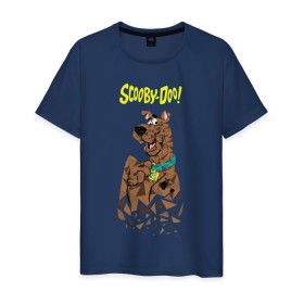 Мужская футболка хлопок с принтом Scooby-Doo в Екатеринбурге, 100% хлопок | прямой крой, круглый вырез горловины, длина до линии бедер, слегка спущенное плечо. | Тематика изображения на принте: scooby doo | vdosadir | скуберт фон дуенхеймер | скуби ду | уильям ханна