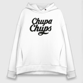 Женское худи Oversize хлопок с принтом Chupa-Chups Logo в Екатеринбурге, френч-терри — 70% хлопок, 30% полиэстер. Мягкий теплый начес внутри —100% хлопок | боковые карманы, эластичные манжеты и нижняя кромка, капюшон на магнитной кнопке | chupa chups | confectus | confetto | бренд | конфета | сладкое | сладость | сосалка | соска | чупа | чупа чупс | чупс