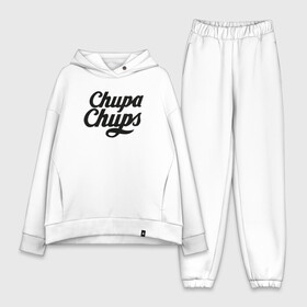 Женский костюм хлопок Oversize с принтом Chupa Chups Logo | Чупа чупс Лого в Екатеринбурге,  |  | Тематика изображения на принте: chupa chups | confectus | confetto | бренд | конфета | сладкое | сладость | сосалка | соска | чупа | чупа чупс | чупс