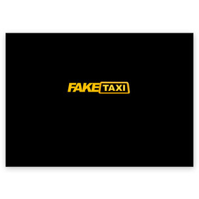 Поздравительная открытка с принтом Fake Taxi в Екатеринбурге, 100% бумага | плотность бумаги 280 г/м2, матовая, на обратной стороне линовка и место для марки
 | fake taxi | faketaxi | taxi | такси | таксист | фейк такси | фейковое такси | фейктакси