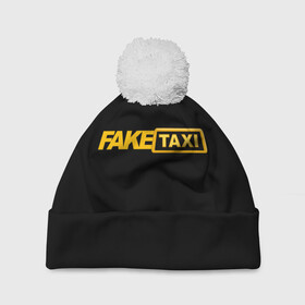 Шапка 3D c помпоном с принтом Fake Taxi в Екатеринбурге, 100% полиэстер | универсальный размер, печать по всей поверхности изделия | Тематика изображения на принте: fake taxi | faketaxi | taxi | такси | таксист | фейк такси | фейковое такси | фейктакси