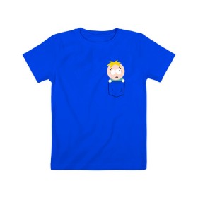 Детская футболка хлопок с принтом БАТТЕРС в Екатеринбурге, 100% хлопок | круглый вырез горловины, полуприлегающий силуэт, длина до линии бедер | cartman | kenny | kyle | south park | stan | кайл | картман | кенни | стэн | южный парк
