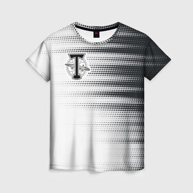 Женская футболка 3D с принтом Торпедо в Екатеринбурге, 100% полиэфир ( синтетическое хлопкоподобное полотно) | прямой крой, круглый вырез горловины, длина до линии бедер | белое | пфл | рфпл | торпедо | форма | футбол | чёрное