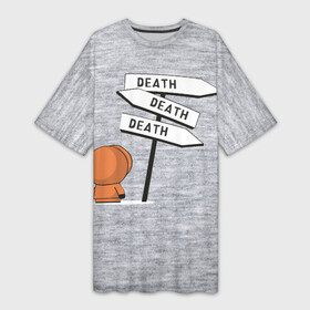 Платье-футболка 3D с принтом DEATH в Екатеринбурге,  |  | cartman | kenny | kyle | south park | stan | кайл | картман | кенни | стэн | южный парк