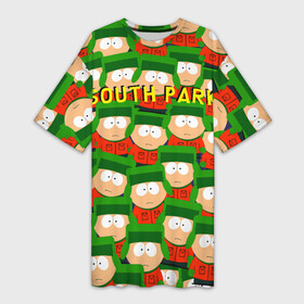 Платье-футболка 3D с принтом SOUTH PARK в Екатеринбурге,  |  | cartman | kenny | kyle | south park | stan | кайл | картман | кенни | стэн | южный парк