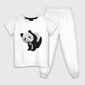 Детская пижама хлопок с принтом Панда в Екатеринбурге, 100% хлопок |  брюки и футболка прямого кроя, без карманов, на брюках мягкая резинка на поясе и по низу штанин
 | животное | медведь | панда | пушистый | черно белое