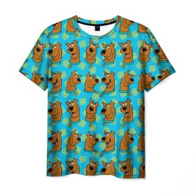 Мужская футболка 3D с принтом Scooby-Doo в Екатеринбурге, 100% полиэфир | прямой крой, круглый вырез горловины, длина до линии бедер | Тематика изображения на принте: scooby doo | vdosadir | скуберт фон дуенхеймер | скуби ду | уильям ханна